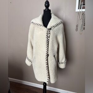 J Percy for Marvin Richards vintage faux shearling Teddy coat hooded coat sz S